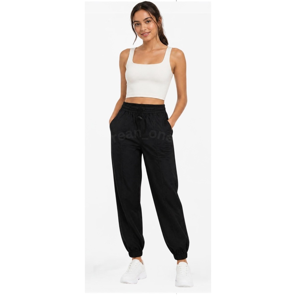 Halara High-Waisted Seamed Front Toggle Drawstring Jogger Pants Size Medium NWT